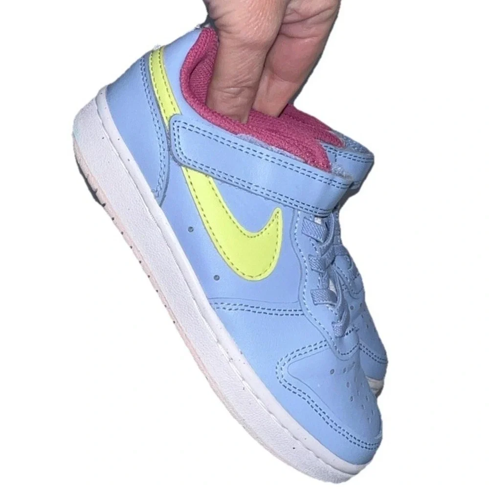 (339/8)Nike Court Borough Low Cobalt Bliss Lemon Twist Size 12 C